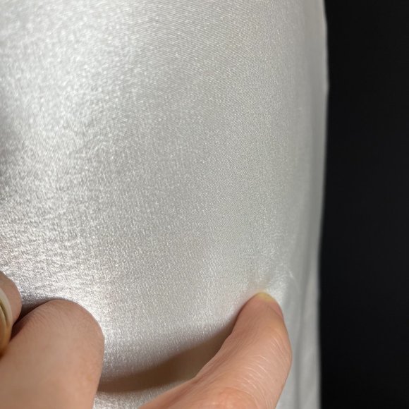 1990s Size S Cream Satin Nightgown Bias-Cut Elegant Glamorous - Picture 5 of 9